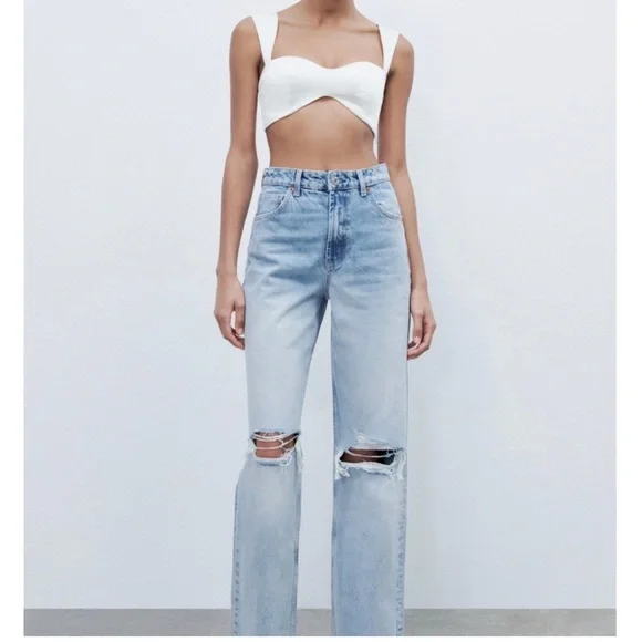 Zara Light Blue Denim Jeans - Picture 5 of 11